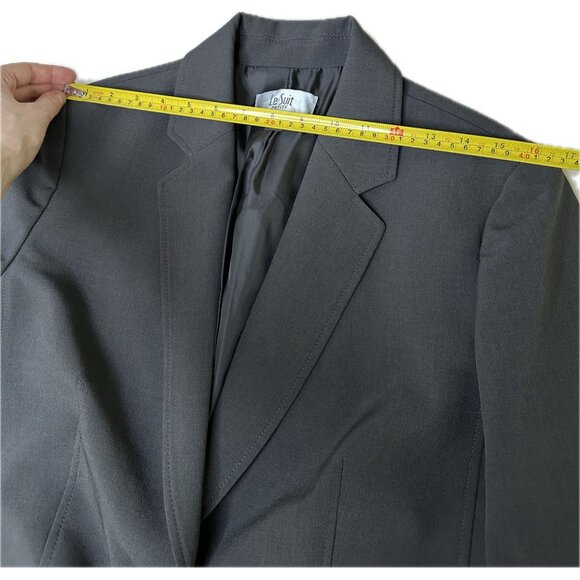 Le Suit Women’s Petite Blazer Dark Gray One Button Career Jacket Size 14P - Picture 8 of 9